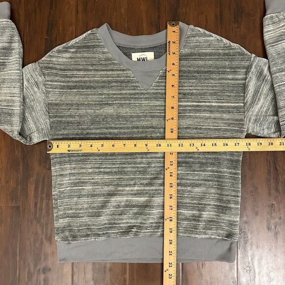 MWL MADEWELL W's Velour Space-Dyed Crew Neck Sweatshirt in Grey - Picture 11 of 11
